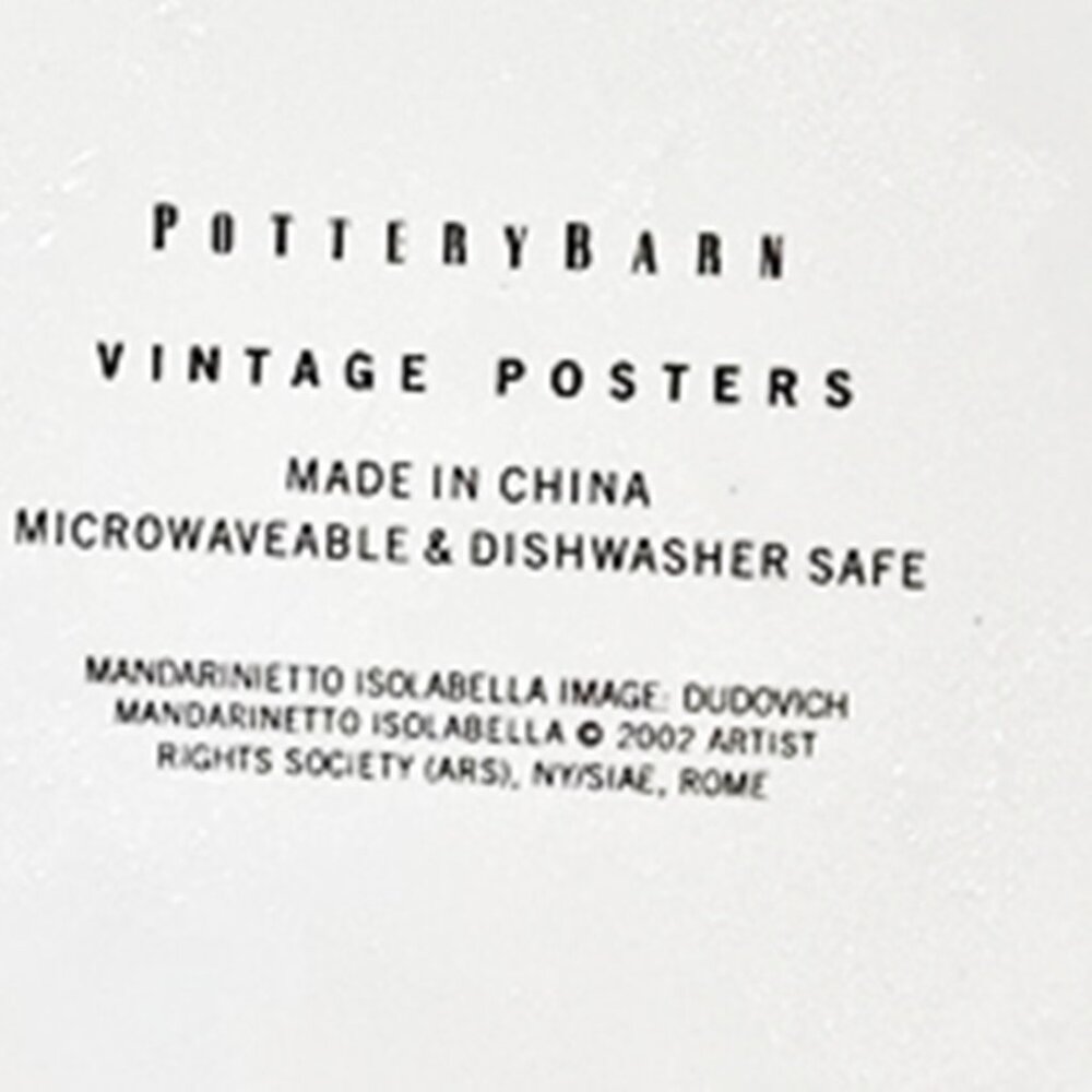 Pottery Barn  VINTAGE POSTERS Set of 4 Plates Canape Cocktail 8"  Appetizer - Picture 7 of 8